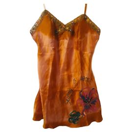 Túnica de seda Guess Naranja