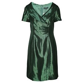 Elie Tahari Dunkelgrünes seidiges Kleid Grün
