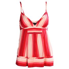 Marc Jacobs Top in seta a righe Rosa