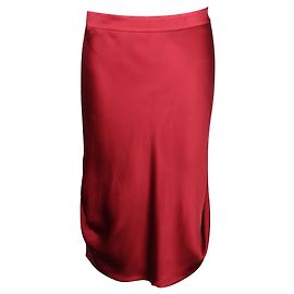 Giorgio Armani Gonna di seta satinata rosso scuro Rosso