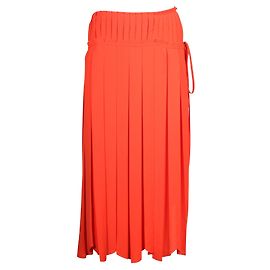 Lanvin Bright Orange Pleated Skirt Orange