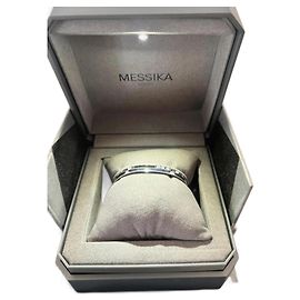 Move Romane Women's White Gold Diamond Bangle Messika Bracelet New Silver hardware
