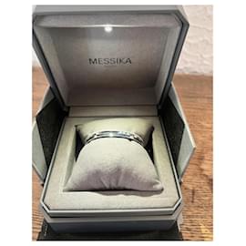 Messika-Bracelete Messika Mova Romane Feminino Ouro Branco Diamante Bracelete Messika Novo-Hardware prateado