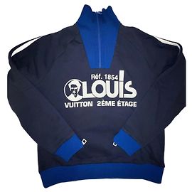 Louis vuitton multizip sweatshirt printed plain blue size xs Navy blue