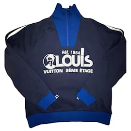 Louis Vuitton-Louis Vuitton Multizip-Sweatshirt bedruckt einfarbig blau Größe xs-Marineblau
