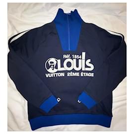 Louis Vuitton-Louis Vuitton Multizip-Sweatshirt bedruckt einfarbig blau Größe xs-Marineblau