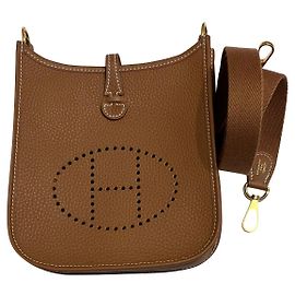 Hermès Borse Marrone Giallo Gold hardware