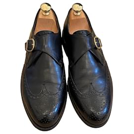 Bally-Bally Buckle Shoes 40,5 (6,5) black leather-Black