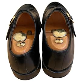 Bally-Bally Buckle Shoes 40,5 (6,5) black leather-Black