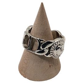 Christian Dior Etoile CD Chain Link Ring Star & Rose Ring Uomo Silver hardware