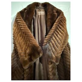 Autre Marque-EMBA casaco de pele de vison-Marrom