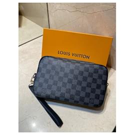 Louis Vuitton-Bolso de mano Louis Vuitton LV Kasai en lona Damier Graphite-Azul marino
