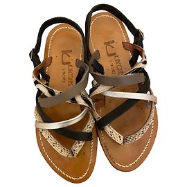 K Jacques KJacques "Pandora" Sandals 37 Silver leather, greige, Noir, Zebra Multiple colors