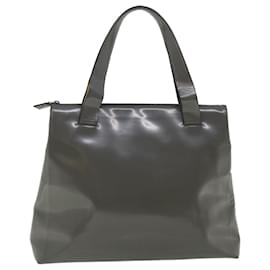 Prada-PRADA Tote Bag Patent Leather Gray Auth cl230-Grey