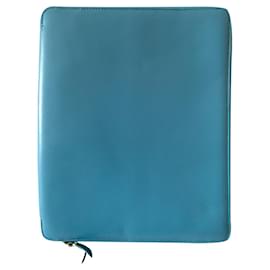 Comme Des Garcons-Pastel light blu leather business pouch-Light blue