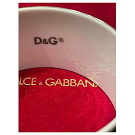 Dolce & Gabbana-Bracciale rigido argento in ceramica D&G-Argento