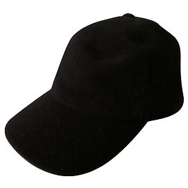 Hermès Black angora wool baseball cap Black