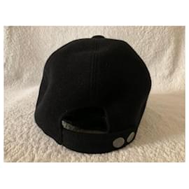 Hermès-Black angora wool baseball cap-Black