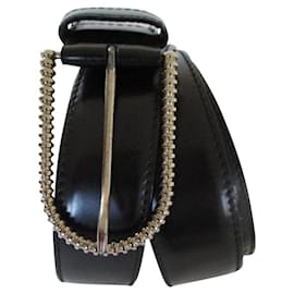 Prada-Black leather belt.-Black