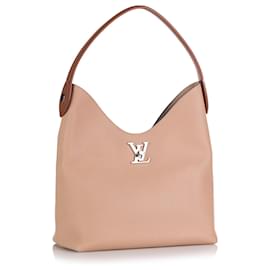 Louis Vuitton-Louis Vuitton Brown Lockme Hobo-Brown,Beige