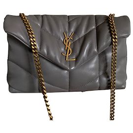 Loulou toy puffer Saint Laurent Gris Bijouterie dorée