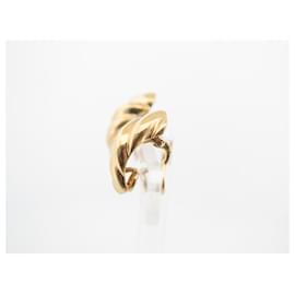 Hermès-VINTAGE HERMES GODRON EARRINGS IN YELLOW GOLD 18K 23GR + EARRINGS BOX-Golden