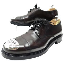 SCARPE DERBY LOUIS VUITTON VOLTAIRE IN PELLE MARRONE MOKA 45 45.5 Scarpe Marrone