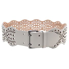 Alaïa NEUF CEINTURE ALAIA EN TAILLE 75 EN CUIR GRIS PERFORE LEATHER BELT Gris