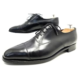 JM Weston-JM WESTON RICHELIEU SHOES 300 8.5D 42.5 STRAIGHT TOE BLACK LEATHER SHOES-Black
