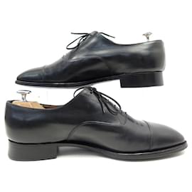 JM Weston-JM WESTON RICHELIEU SHOES 300 8.5D 42.5 STRAIGHT TOE BLACK LEATHER SHOES-Black