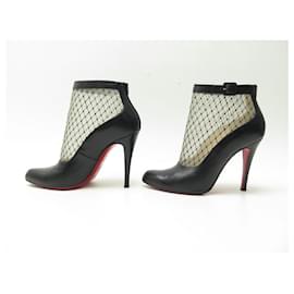 Christian Louboutin-RESILLISSIMA CHRISTIAN LOUBOUTIN SHOES 100 KID RESILLE BLACK LEATHER BOOTS-Black