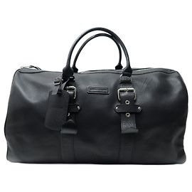 BOLSAS LONGCHAMP KATE MOSS WEEKEND 55 BOLSA DE VIAGEM DE COURO PRETA CM Preto