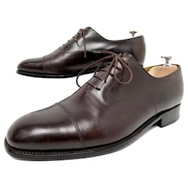 JM Weston-JM WESTON SHOES 300 Richelieu 7.5E 41.5 LARGE BROWN LEATHER BROWN SHOES-Brown