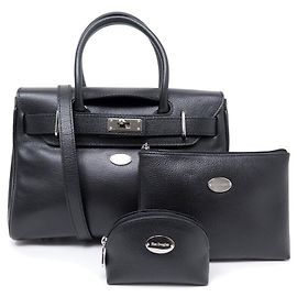 NEW MAC DOUGLAS PYLA BUNI SMALL HANDBAG + SLUG POUCH + COCO BAG Black