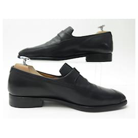Berluti-BERLUTI SHOES BUCKLE LOAFERS 7 41 BLACK LEATHER SHOES-Black