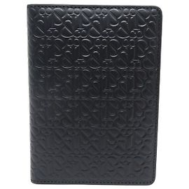 Autre Marque NEUER JACOB AND CO PASSKARTENHALTER IN SCHWARZER MONOGRAMM-LEDERHÜLLE Schwarz