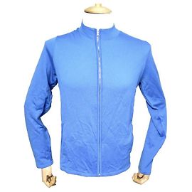 NEUE ROLEX M WATCH WESTE MIT REISSVERSCHLUSS 48 BLAUER WOLLPULLOVER + EINKAUFSTASCHE LOGO WOLLPULLOVER NEU Blau