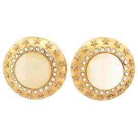 Chanel-VINTAGE CHANEL CLIP EARRINGS WITH ETOILE DE CASTELLANE PEARLS 1984 Earrings-Golden