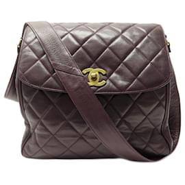 Chanel-CHANEL BESACE BAG WITH TIMELESS CLASP QUILTED LEATHER BANDOULIERE BAG-Dark red