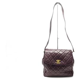 Chanel-BORSA BESACE CHANEL CON BORSA BANDOULIERE IN PELLE TRAPUNTATA CON CHIUSURA INTRAMONTABILE-Bordò