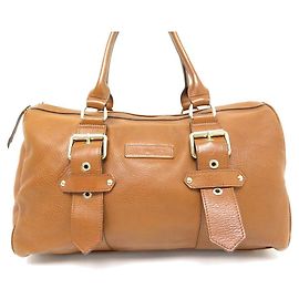 LONGCHAMP KATE MOSS WEEKEND HANDBAG 40 CM BROWN GRAINED LEATHER HAND BAG Caramel