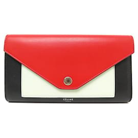 Céline-NEW CELINE TRIFOLD WALLET IN RED BLACK AND WHITE LEATHER WALLET-Multiple colors