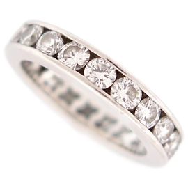 DE BEERS ETERNITY WEDDING RING GM T 50 In platinum 20 diamants 1.4Cts Silvery