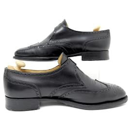 JM Weston-JM WESTON SHOES 533 LOAFERS WITH BUCKLE 8.5E 42.5 LARGE BLACK LEATHER SHOES-Black