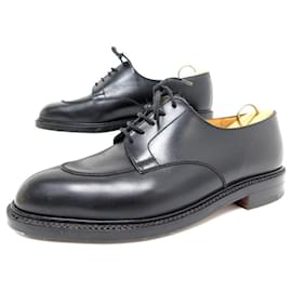 JM Weston-NEW JM WESTON DERBY SHOES 598 HALF HUNT 8E 42 LARGE BLACK LEATHER SHOES-Black