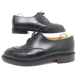 JM Weston-NEW JM WESTON DERBY SHOES 598 HALF HUNT 8E 42 LARGE BLACK LEATHER SHOES-Black