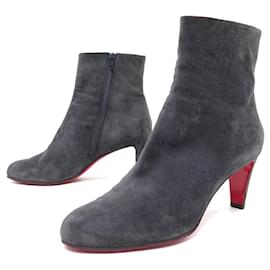 Christian Louboutin-NEW CHRISTIAN LOUBOUTIN TOP SHOES 70 3151085 40.5 BOOTS SUEDE BOOTS-Grey