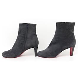 Christian Louboutin-NEW CHRISTIAN LOUBOUTIN TOP SHOES 70 3151085 40.5 BOOTS SUEDE BOOTS-Grey