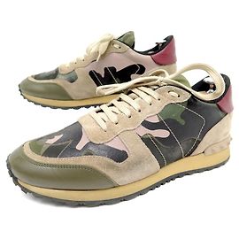 CHAUSSURES VALENTINO ROCKRUNNER 41 BASKETS CAMOUFLAGE KAKI + BOITE SNEAKERS Kaki