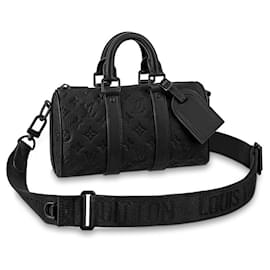 Louis Vuitton-LV Keepall 25 Monograma de cuero-Negro